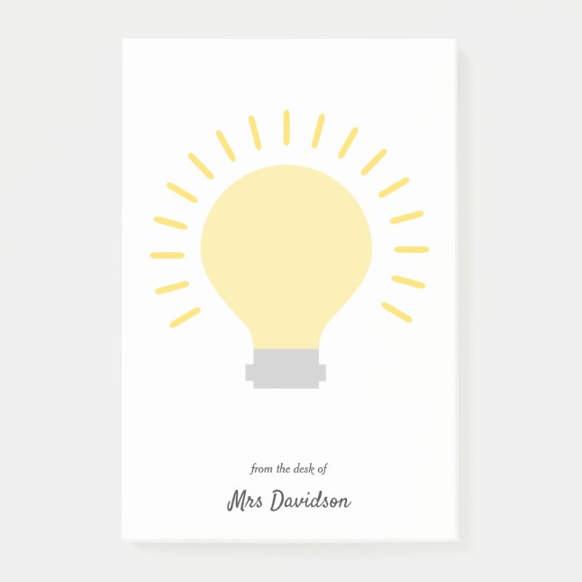 Post-it® Notes post-it de l'ampoule de l'enseignant (Devant)