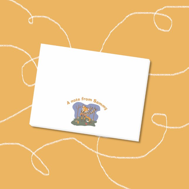 Post-it® Notes post-it de Woodland Fox Kid (Cute sticky notes for kids with a cartoon fox . )