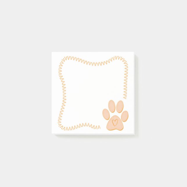 Post-it® Notes post-it du coeur du chien paw (Devant)