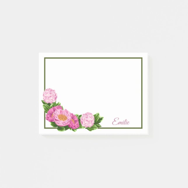 Post-it® Notes post-it du coin des pivoines roses (Devant)