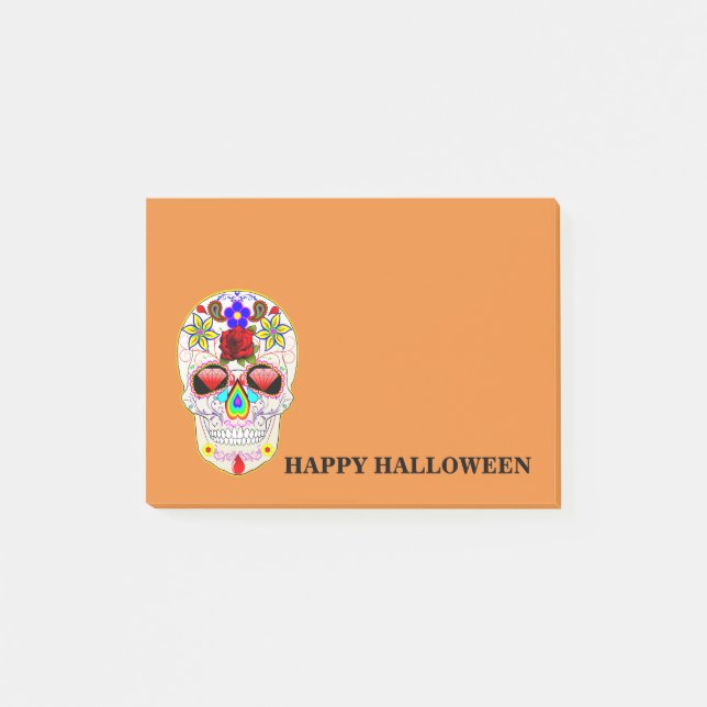 Post-it® Notes post-it du crâne d'Halloween (Devant)