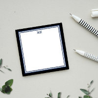 Notes post-it en bleu noir