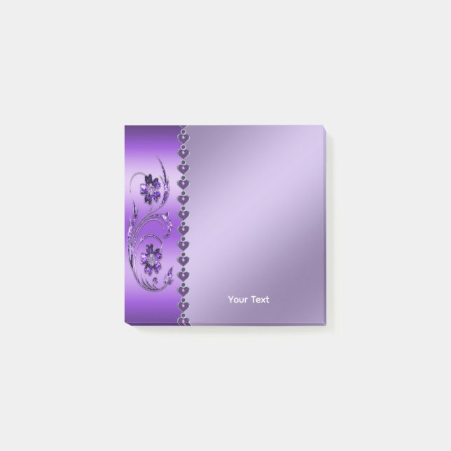 Post-it® Notes post-it florales pourpres (Devant)