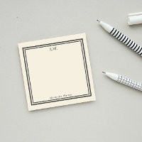 Notes post-it monogrammes Eggshell & Grey