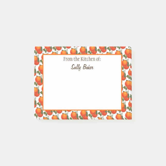 Post-it® Notes post-it personnalisées Motif des Oranges rét (Devant)