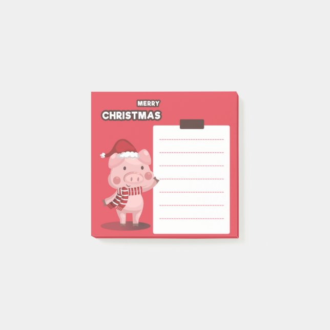 Post-it® Notes post-it pour le porc de Noël (Devant)