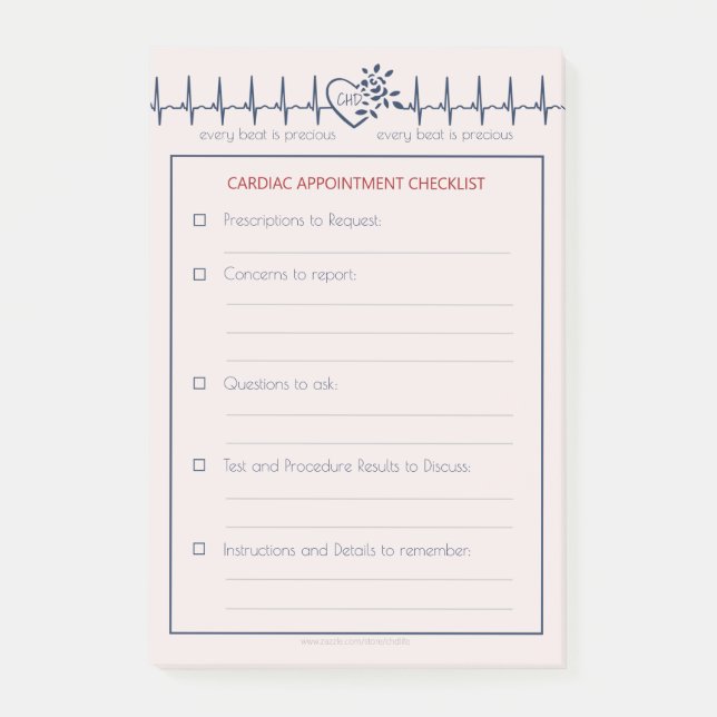 Post-it® Notes post-it sur le rendez-vous d'un médecin CHD (Devant)