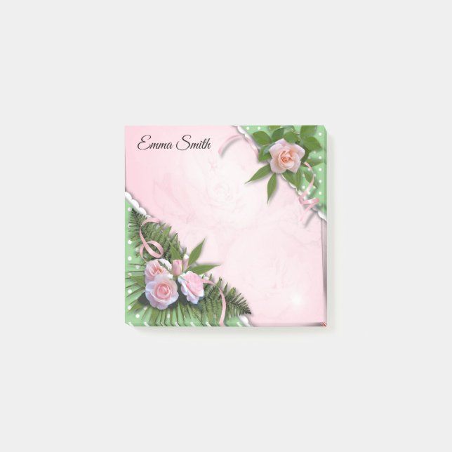 Post-it® Notes post-it sur les roses roses personnalisées (Devant)
