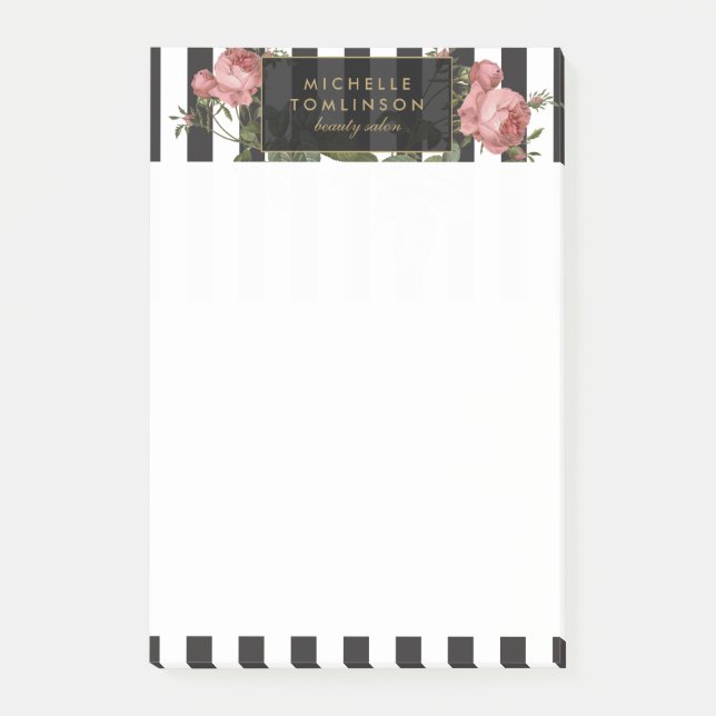 Post-it® Notes post-it vintages à rayures florales personna (Devant)