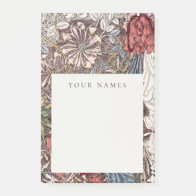 POST-IT® NOTES POST-IT : WILLIAM MORRIS HONEYSUCKLE + TULIP (Devant)