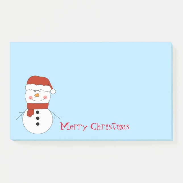 Post-it® Notes postales de Noël Snowman (Devant)