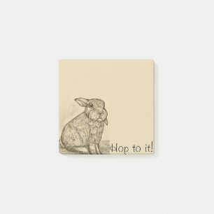 Post-it® Notes postales de Sepia Antique Bunny Rabbit
