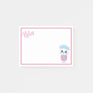 Post-it® Notes postales du chaton d'hiver blanc