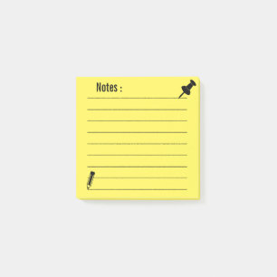 Post-it® Notes postales jaunes de l'école linéaire personna