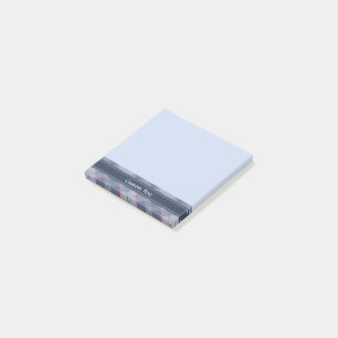 Post-it® Notes postales Pastel Blue et Pink Tartan