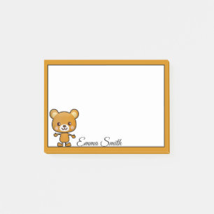 Post-it® Notes postales personnalisées de l'ours Brown Kawa
