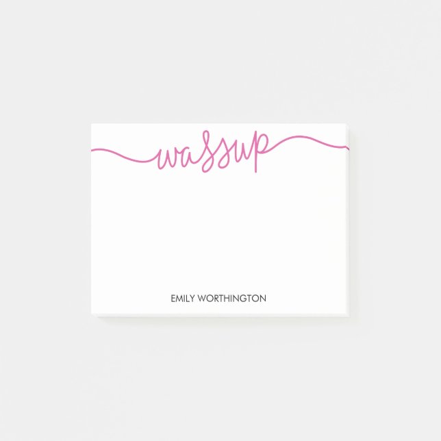 Post-it® Notes postit® personnalisées Wassup Lettrées (Fuch (Devant)