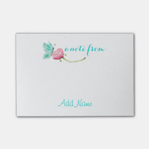 Post-it® Notes roses de Courrier-it® d'aquarelle faite sur