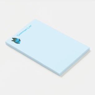 Post It Notes Shopping List Blue Butterfly