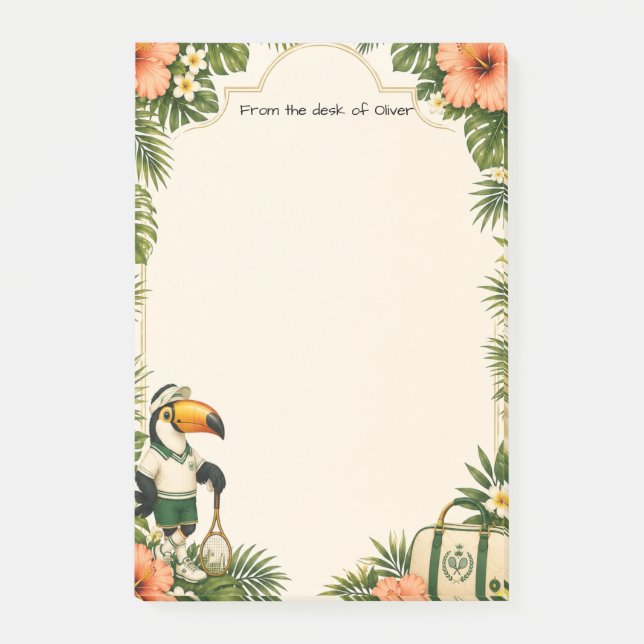 Post-It Notes Stationery Notepad Cute Retro Tennis (Front)