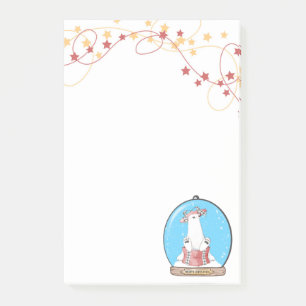 Post-it® Notes sur l'ours polaire de Noël du Globe des neig