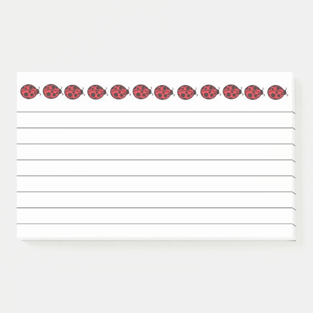 Post-it® Notes sur Red Ladybug Post (Devant)