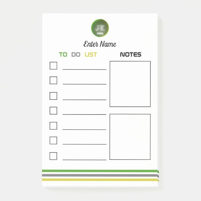 Post-it Notes To Do List Notes Section JK Logo 202 (Front)