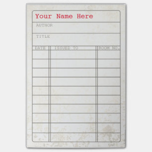 Post-it® Notes vintages personnalisables de carte de livre