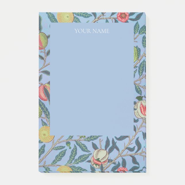 POST-IT NOTES : WILLIAM MORRIS "BLUE POMEGRANATES" (Front)