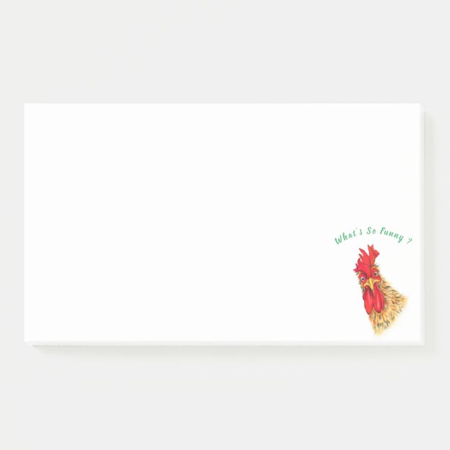 Post-it® Notes with Catchy Rooster (Front)