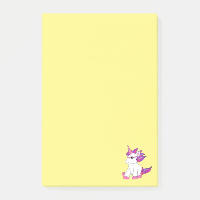 Post-it Notes with cute unicorn with glasses (Front)
