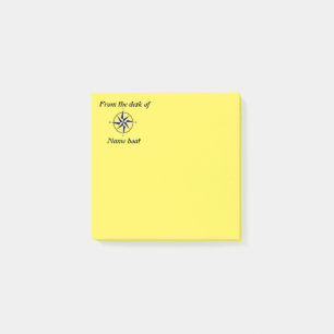 Post-it notes with name of your boat