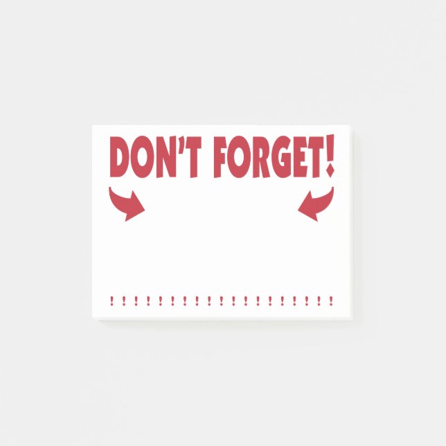 Post-it® N'oubliez pas l'attention obtenant le rappel (Devant)