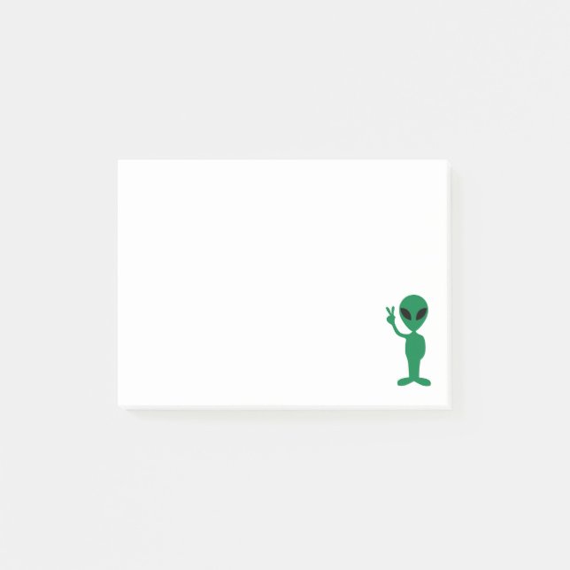 Post-it® Nous venons en petite silhouette d'alien d'homme (Devant)