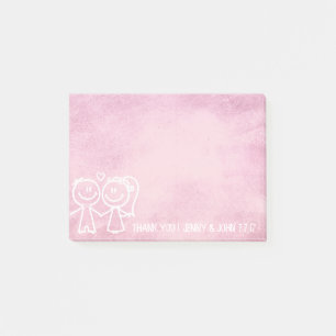 Post-it® Nouveau Mariage Favor Merci Chalkboard Rose Sweet