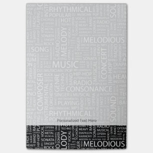 Post-it® Nuage de mots motif MUSIQUE