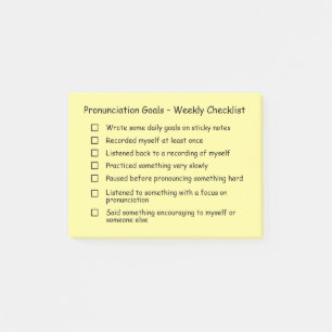 Post-it® Objectifs de prononciation Liste de contrôle hebd