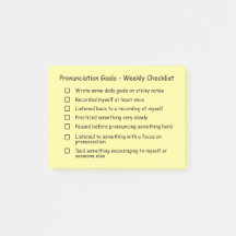 Objectifs de prononciation Liste de contrôle hebdo