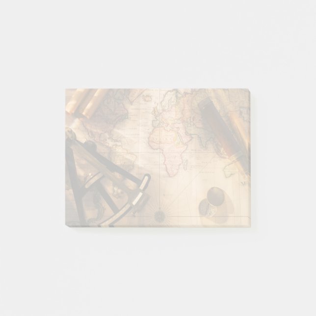 Post-it® Octant, boussole et télescope sur la carte (Devant)