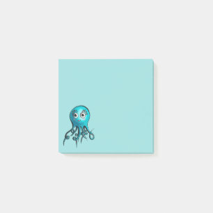 Post-it® Octopus Bleu Cute - Kawaii Cartoon