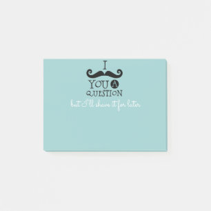 Post-it® Oeuf Robin noir Humour Moustache bleu
