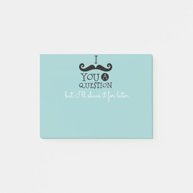 Post-it® Oeuf Robin noir Humour Moustache bleu (Devant)