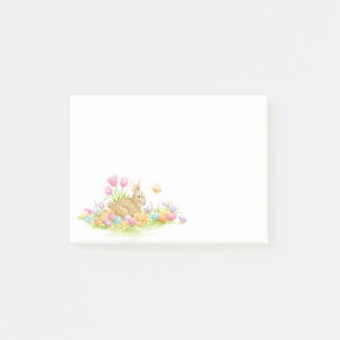 Post-it® Oeufs de lapin de Pâques et fleurs Notes post-it