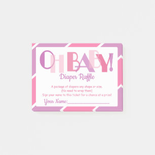 Post-it® Oh Baby Boy Rose Typographie moderne Dessin Raffle