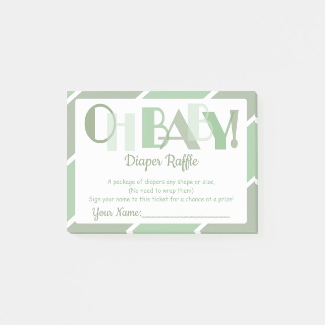Post-it® Oh Baby Girl Green Typographie moderne Déchets Raf (Devant)