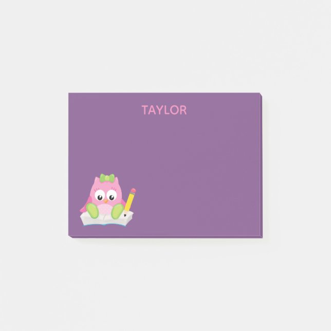 Post-it® Oh si mignon hibou rose (Devant)