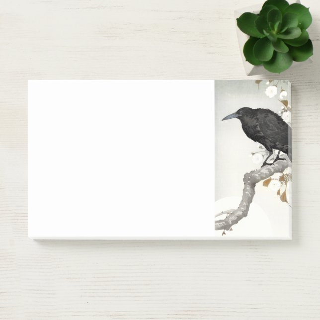 Post-it® Ohara Koson A Crow et la Pleine lune (Bureau)