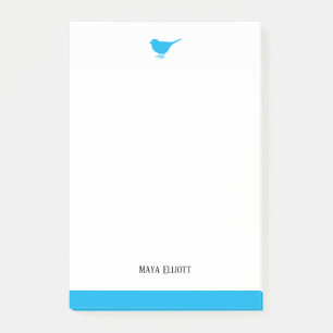 Post-it® Oiseau bleu ciel blanc et lumineux avec bordure, n