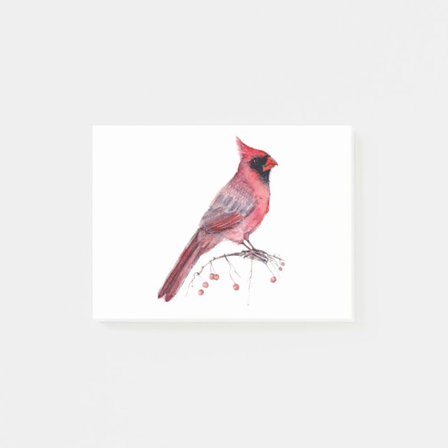 Post-it® Oiseau cardinal rouge (Devant)