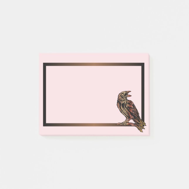 Post-it® Oiseau Noir Le Corbeau (Devant)